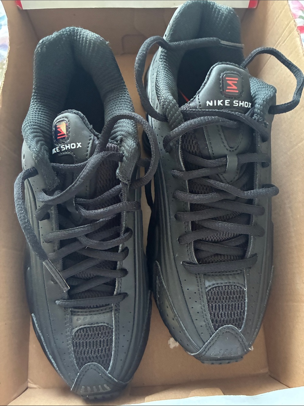 Nike Shox Black Sneakers with Red Accent
